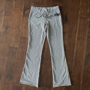 PINK Original Victoria’s Secret Flared Grey Sweatpants w/ Pocket, MEDIUM